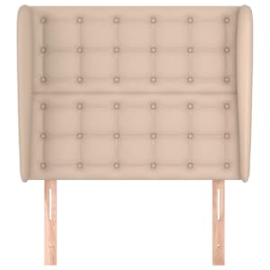 Čelo postele typu ušák cappuccino 93x23x118/128 cm umělá kůže - obrázek 3