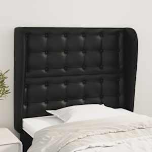 Čelo postele typu ušák černé 103x23x118/128 cm umělá kůže