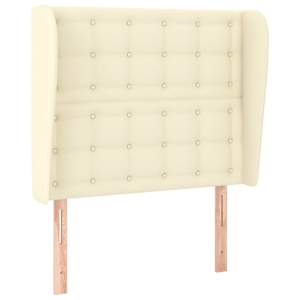Čelo postele typu ušák krémové 103 x 23 x 118/128 cm umělá kůže - obrázek 2