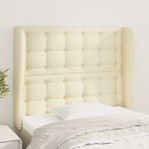 Čelo postele typu ušák krémové 103 x 23 x 118/128 cm umělá kůže - obrázek 1