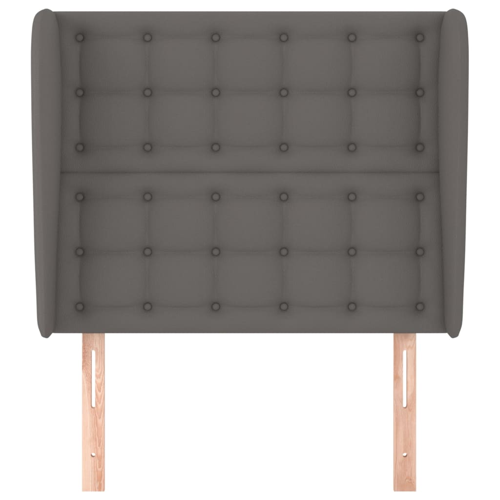vidaXL Hoofdbord met randen 103x23x118/128 cm kunstleer grijs afbeelding
