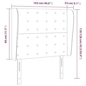 Čelo postele typu ušák cappuccino 103x23x118/128 cm umělá kůže - obrázek 9