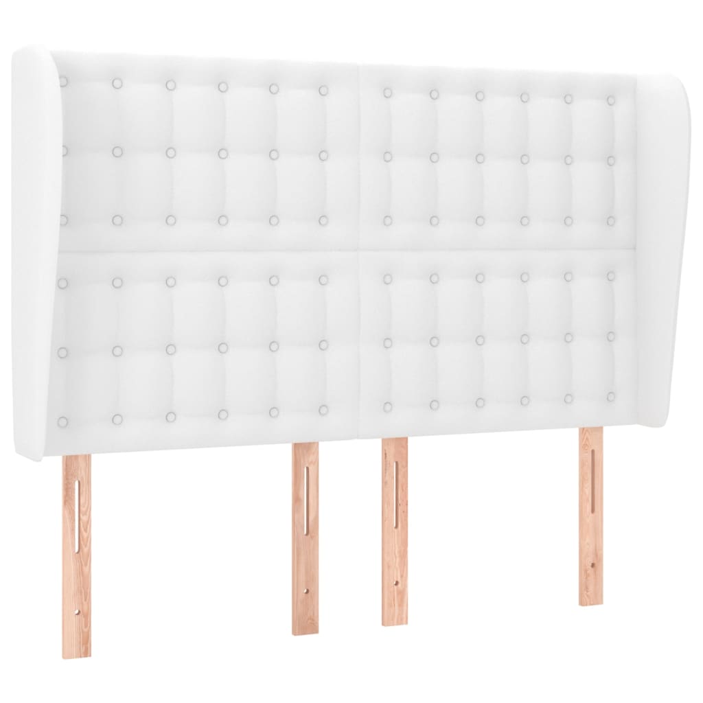 vidaXL Čelo postele typu ušák bílé 147 x 23 x 118/128 cm umělá kůže