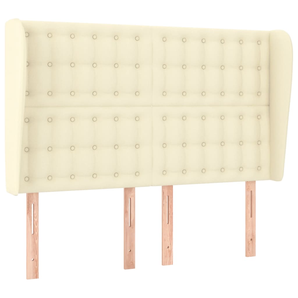 vidaXL Čelo postele typu ušák krémové 147 x 23 x 118/128 cm umělá kůže