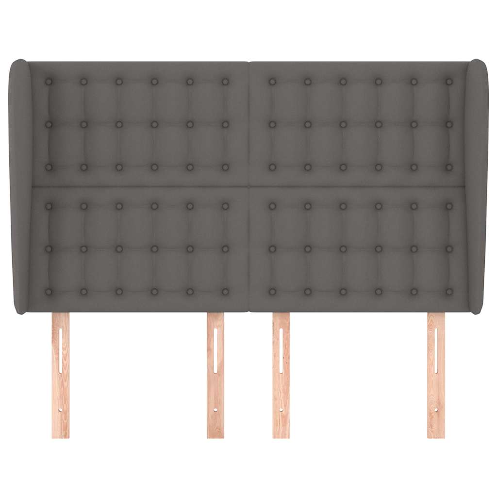 vidaXL Hoofdbord met randen 147x23x118/128 cm kunstleer grijs, foto 2