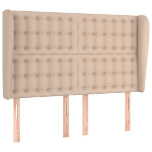 Čelo postele typu ušák cappuccino 147x23x118/128 cm umělá kůže - obrázek 2