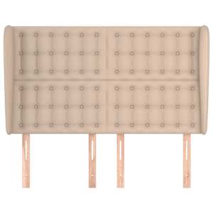 Čelo postele typu ušák cappuccino 147x23x118/128 cm umělá kůže - obrázek 3