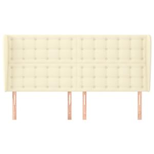 Čelo postele typu ušák krémové 163 x 23 x 118/128 cm umělá kůže - obrázek 3