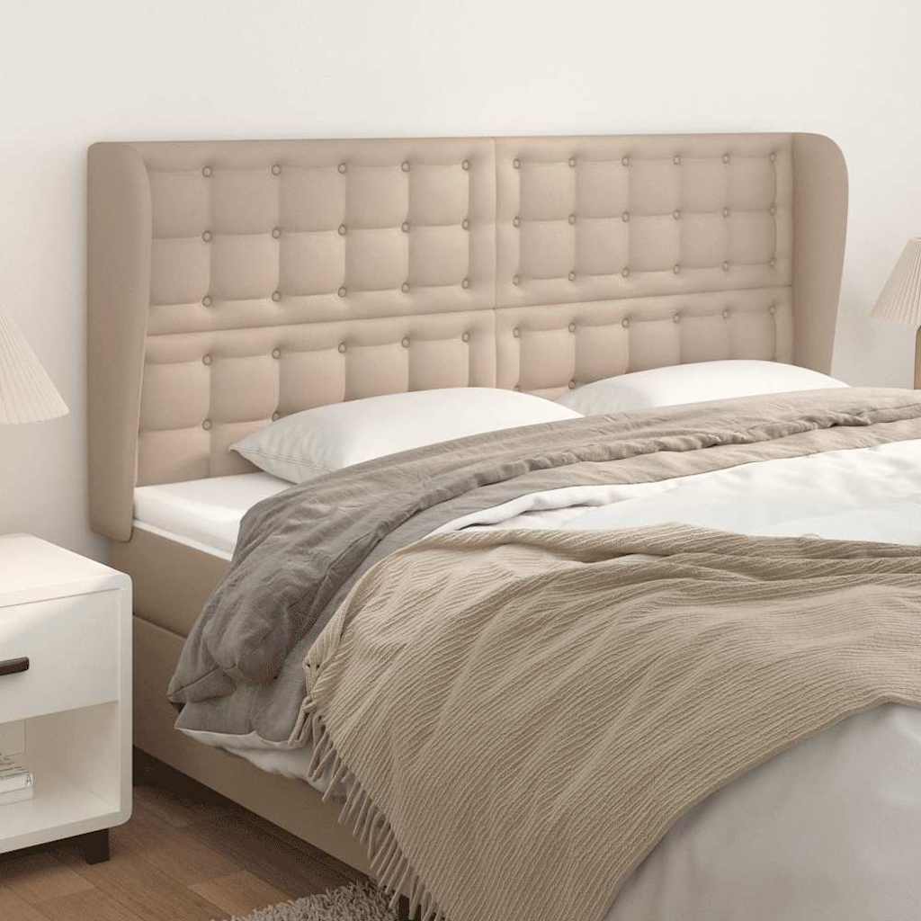 Testiera Ad Orecchio Cappuccino 163x23x118/128 Cm In Similpelle - Vidaxl