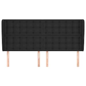 Čelo postele typu ušák černé 203x23x118/128 cm umělá kůže - obrázek 3