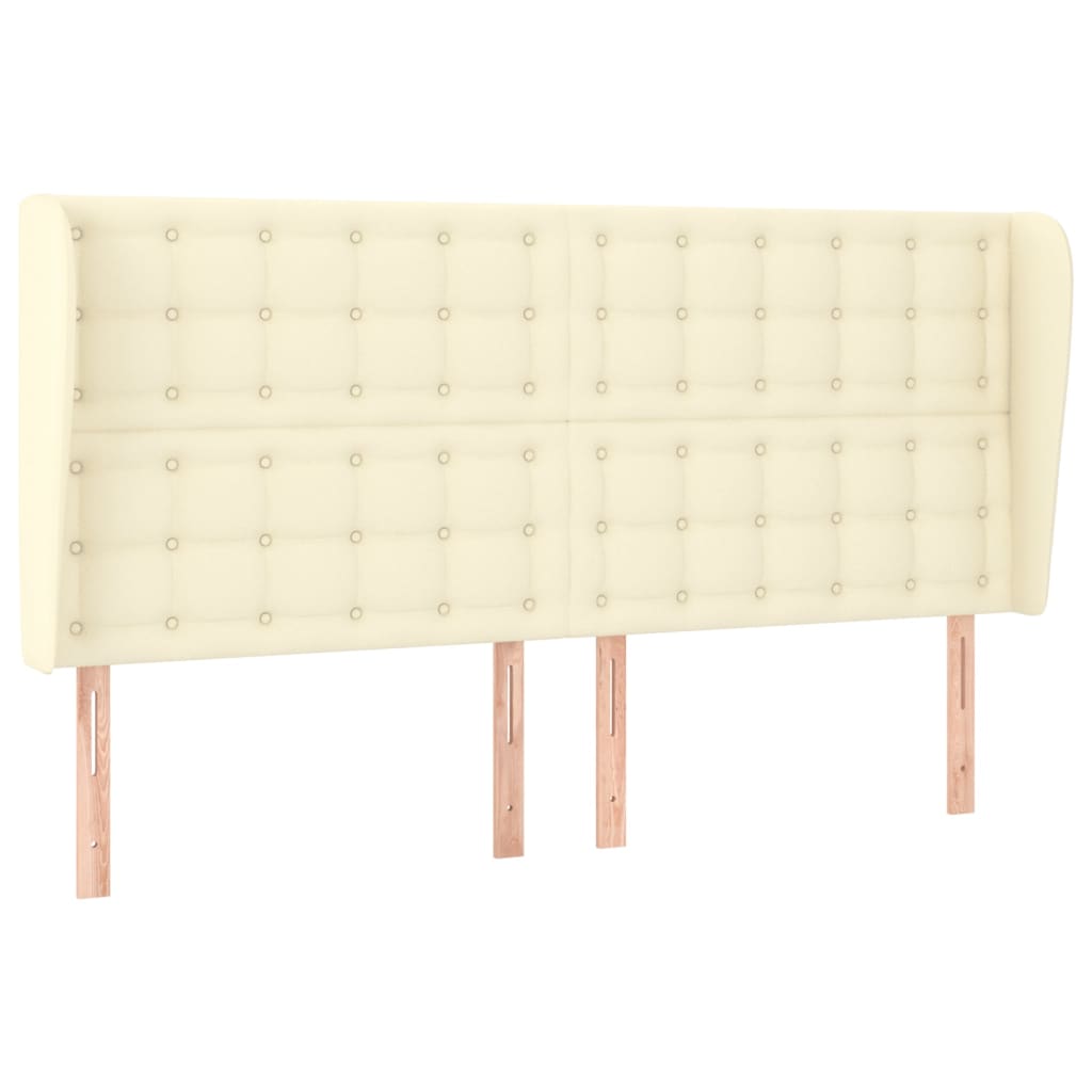 vidaXL Čelo postele typu ušák krémové 203 x 23 x 118/128 cm umělá kůže