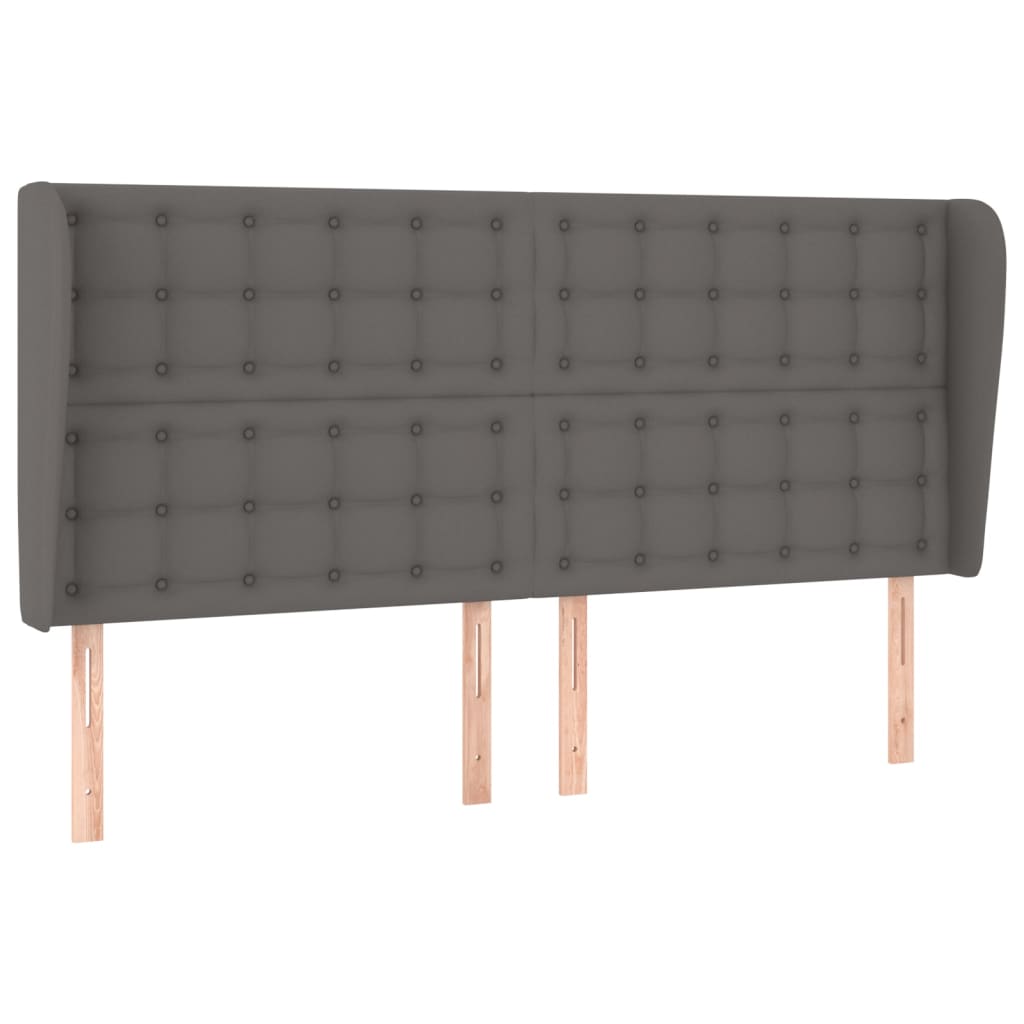 vidaXL Čelo postele typu ušák tmavě šedá 203x23x118/128 cm umělá kůže