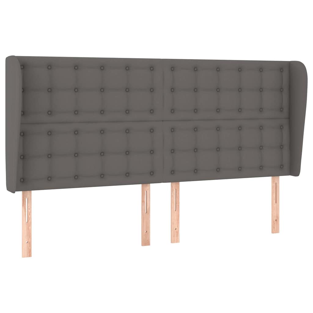 vidaXL Čelo postele typu ušák tmavě šedá 203x23x118/128 cm umělá kůže