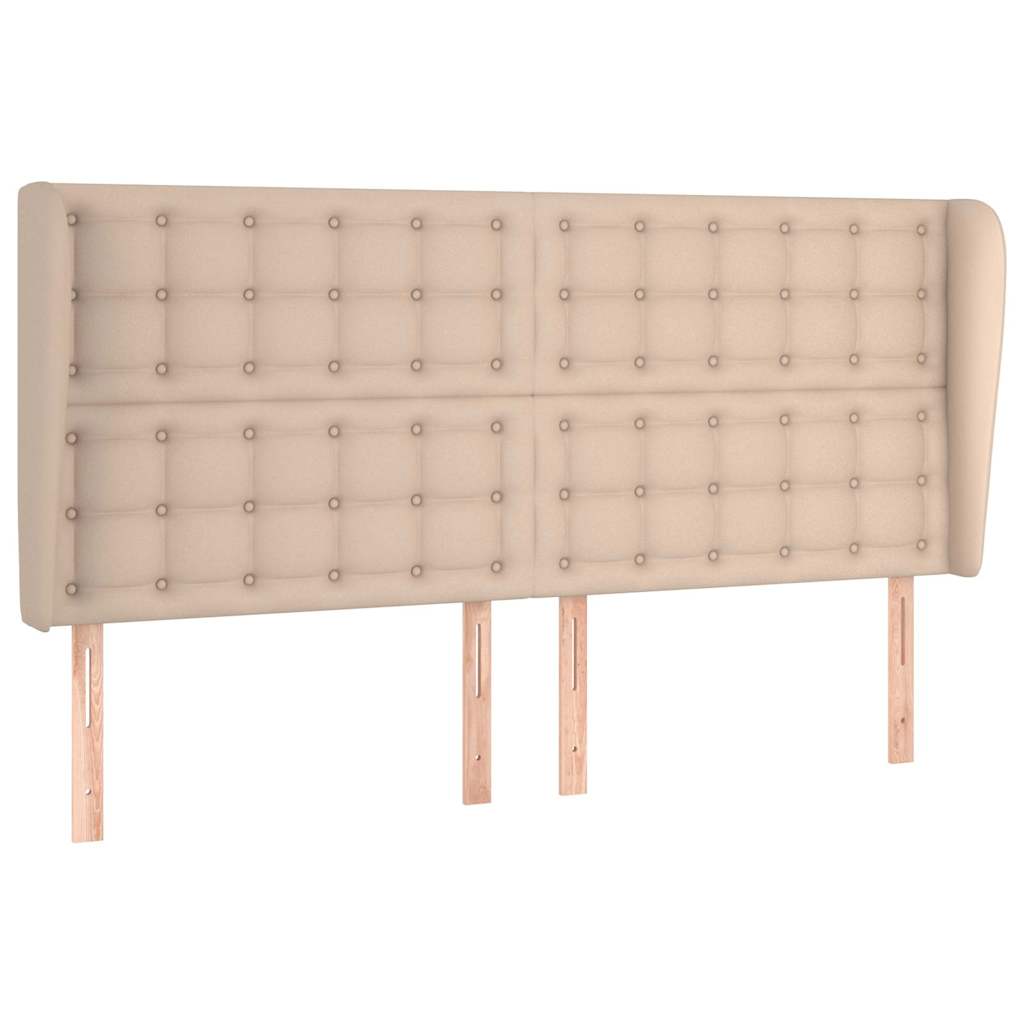 vidaXL Hoofdbord met randen 203x23x118/128cm kunstleer cappuccinokleur bruin, foto 3