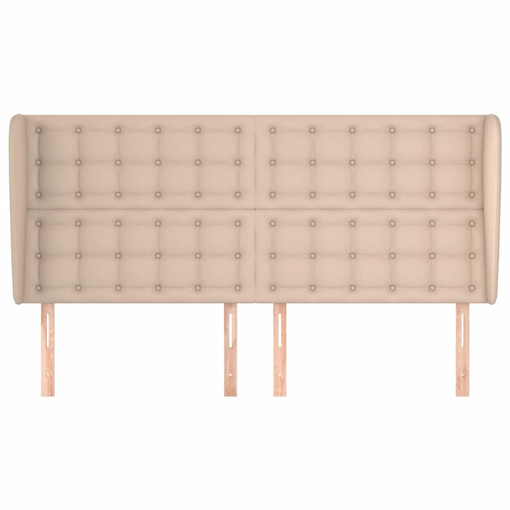 vidaXL Hoofdbord met randen 203x23x118/128cm kunstleer cappuccinokleur bruin, foto 2