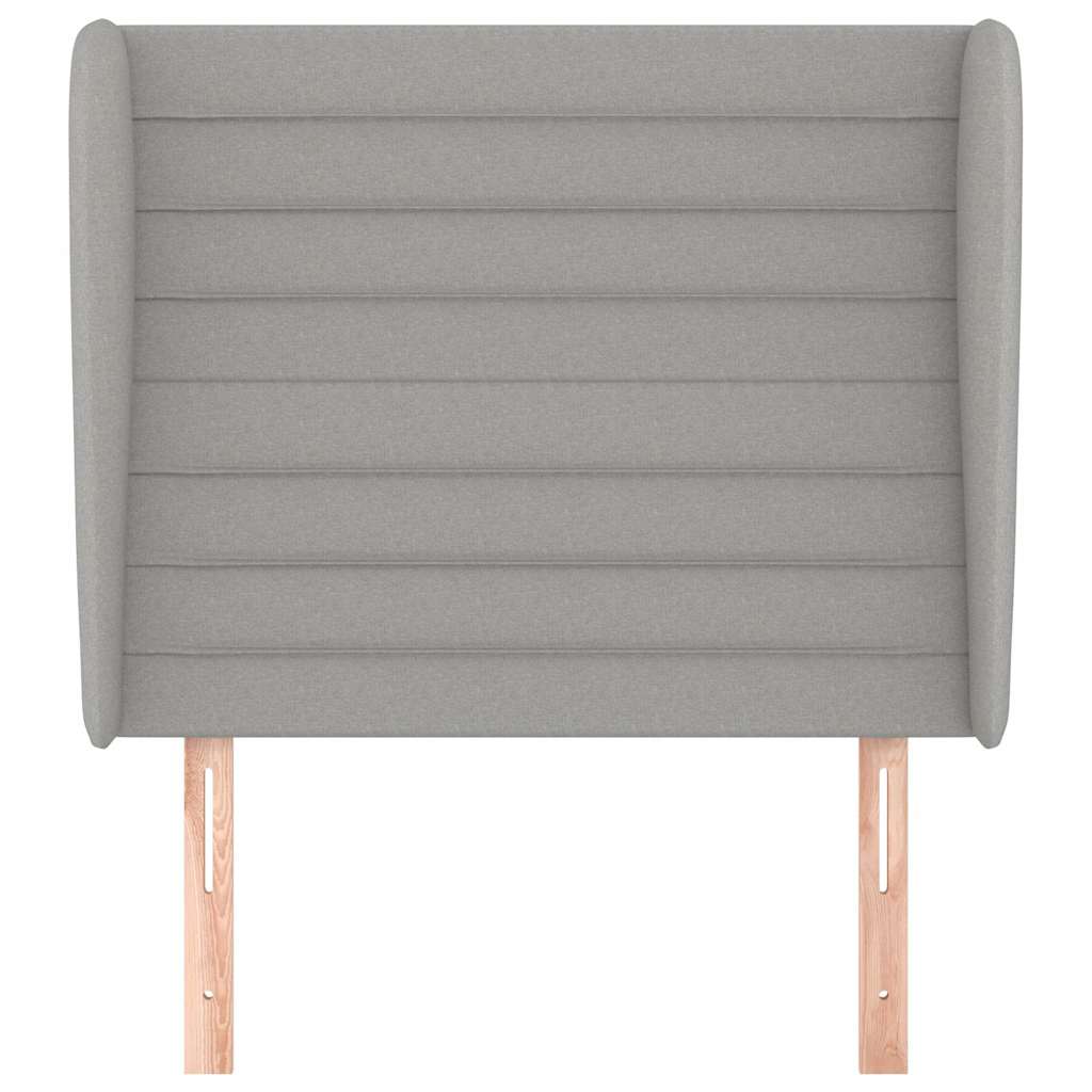 vidaXL Hoofdbord met randen 83x23x118/128 cm stof lichtgrijs grijs, foto 2