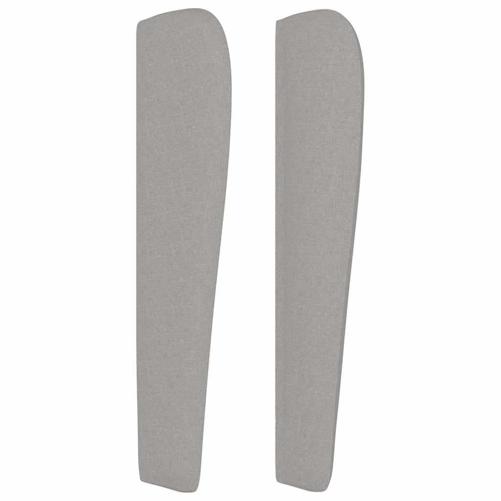 vidaXL Hoofdbord met randen 83x23x118/128 cm stof lichtgrijs grijs, foto 4