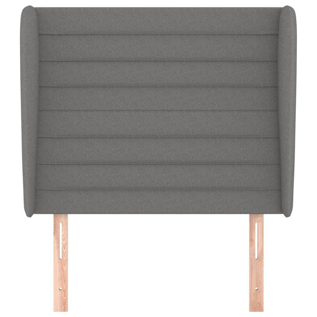 vidaXL Hoofdbord met randen 83x23x118/128 cm stof donkergrijs afbeelding