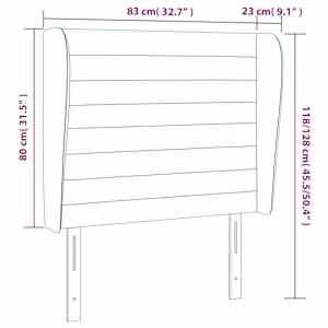 Čelo postele typu ušák tmavě šedé 83 x 23 x 118/128 cm textil - obrázek 9