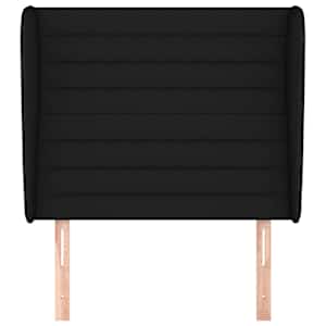 Čelo postele typu ušák černé 83 x 23 x 118/128 cm textil - obrázek 3