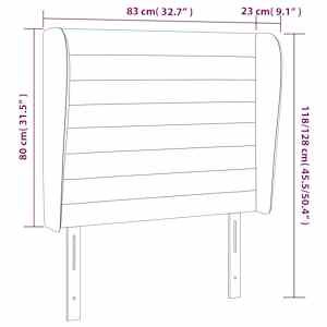 Čelo postele typu ušák černé 83 x 23 x 118/128 cm textil - obrázek 9
