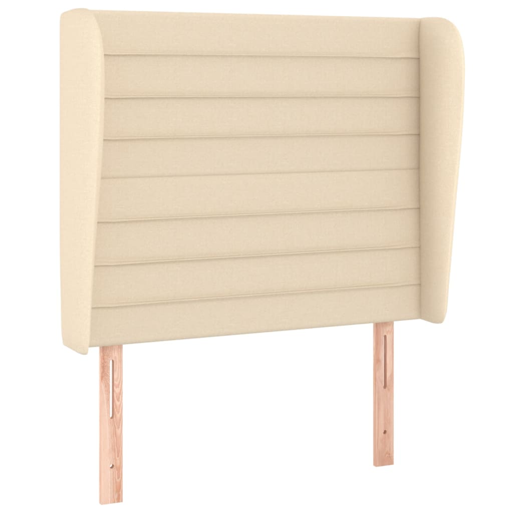 vidaXL Čelo postele typu ušák krémové 83 x 23 x 118/128 cm textil
