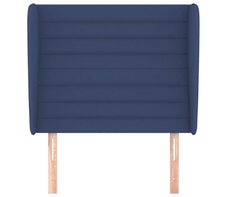 vidaXL Hoofdbord met randen 83x23x118/128 cm stof blauw