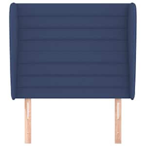 vidaXL Hoofdbord met randen 83x23x118/128 cm stof blauw