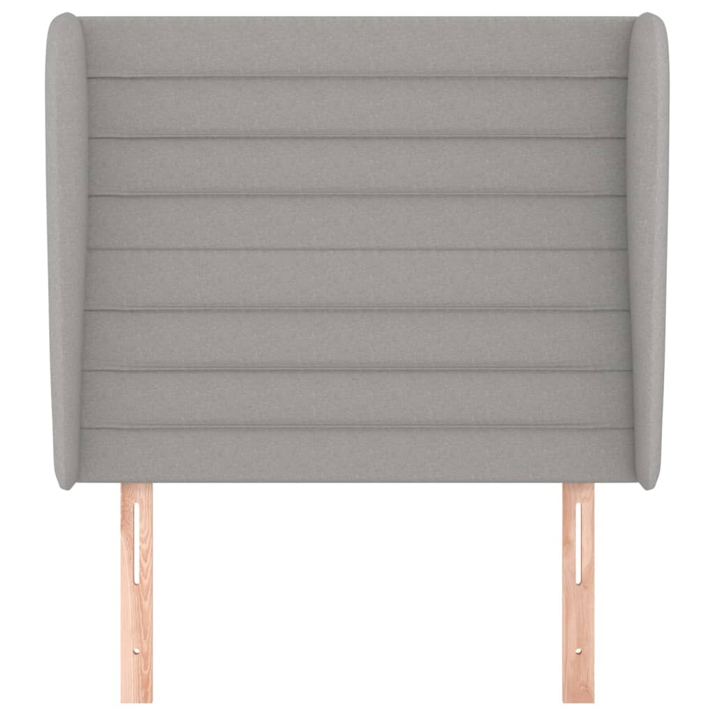 vidaXL Hoofdbord met randen 93x23x118/128 cm stof lichtgrijs afbeelding