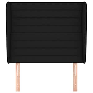 Čelo postele typu ušák černé 93x23x118/128 cm textil - obrázek 3