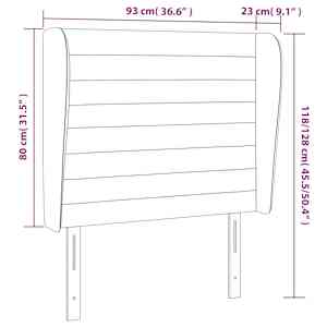 Čelo postele typu ušák tmavě hnědé 93x23x118/128 cm textil - obrázek 9
