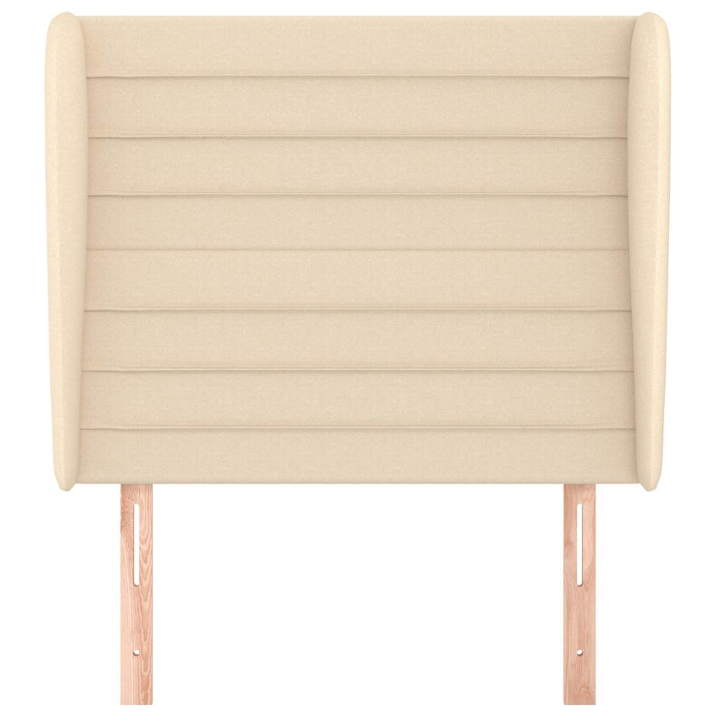 vidaXL Hoofdbord met randen 93x23x118/128 cm stof crèmekleurig, foto 2