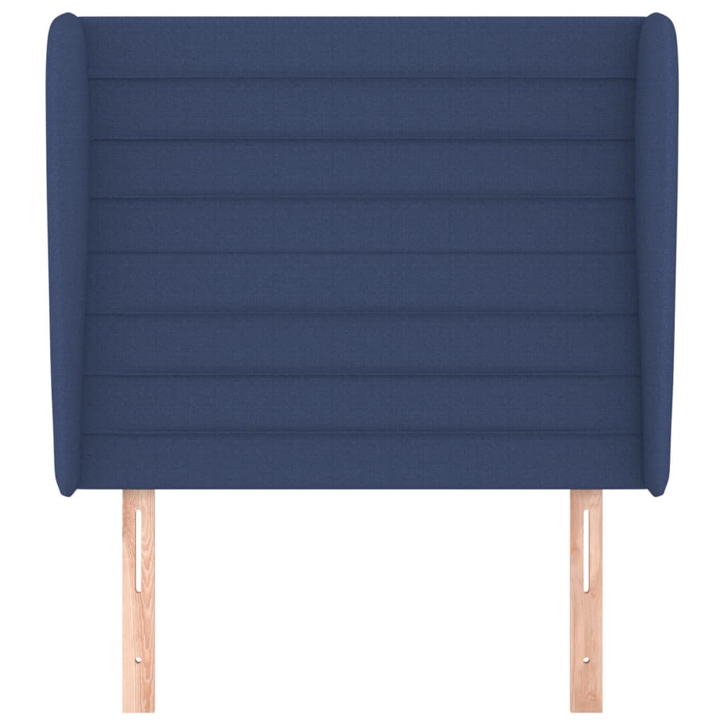 vidaXL Hoofdbord met randen 93x23x118/128 cm stof blauw afbeelding