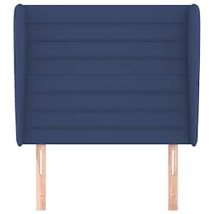 Čelo postele typu ušák modré 93x23x118/128 cm textil - obrázek 3