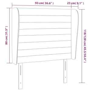 Čelo postele typu ušák modré 93x23x118/128 cm textil - obrázek 9