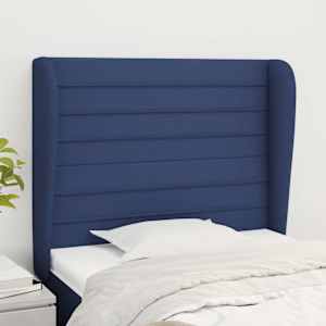 Čelo postele typu ušák modré 93x23x118/128 cm textil - obrázek 1