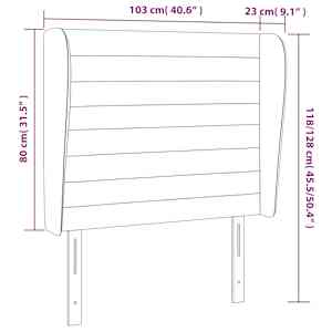 Čelo postele typu ušák světle šedé 103x23x118/128 cm textil - obrázek 9