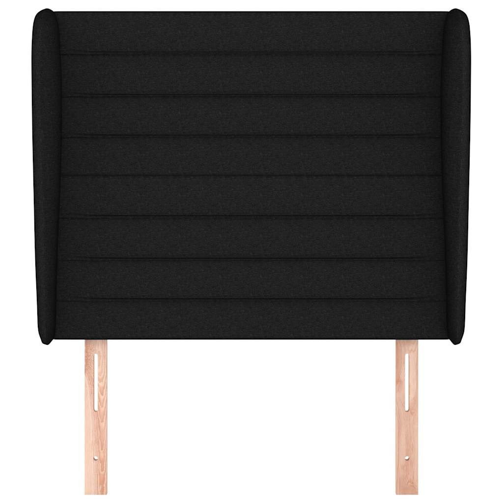 vidaXL Hoofdbord met randen 103x23x118/128 cm stof zwart, foto 2