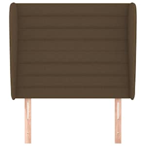 Čelo postele typu ušák tmavě hnědé 103x23x118/128 cm textil - obrázek 3
