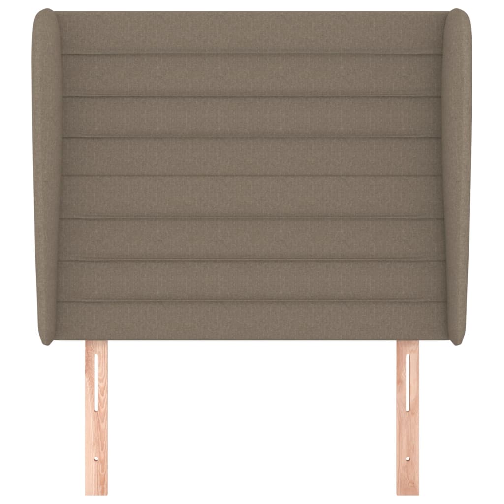 vidaXL Hoofdbord met randen 103x23x118/128 cm stof taupe afbeelding