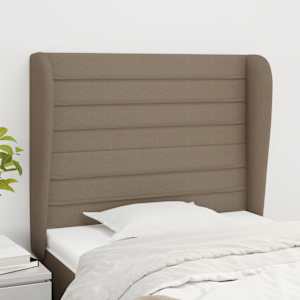 Vzglavje z ušesi taupe 103x23x118/128 cm blago