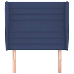 Čelo postele typu ušák modré 103x23x118/128 cm textil - obrázek 3