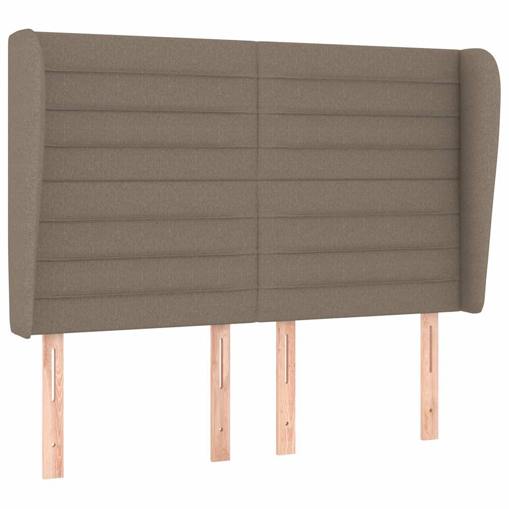 vidaXL Hoofdbord met randen 147x23x118/128 cm stof taupe, foto 3