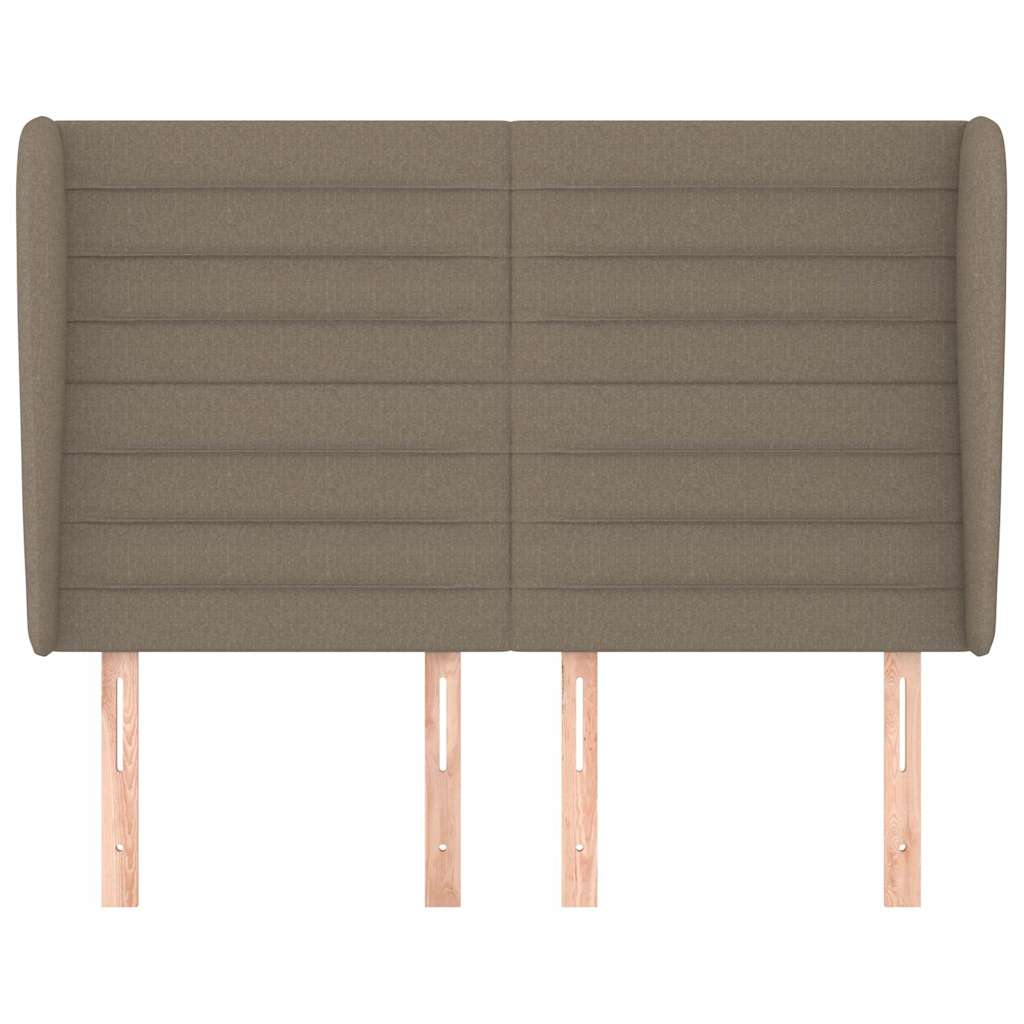 vidaXL Hoofdbord met randen 147x23x118/128 cm stof taupe, foto 2