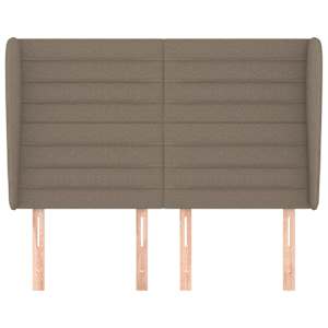 Čelo postele typu ušák taupe 147x23x118/128 cm textil - obrázek 3