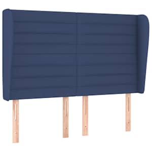 Čelo postele typu ušák modré 147x23x118/128 cm textil - obrázek 2