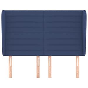 Čelo postele typu ušák modré 147x23x118/128 cm textil - obrázek 3