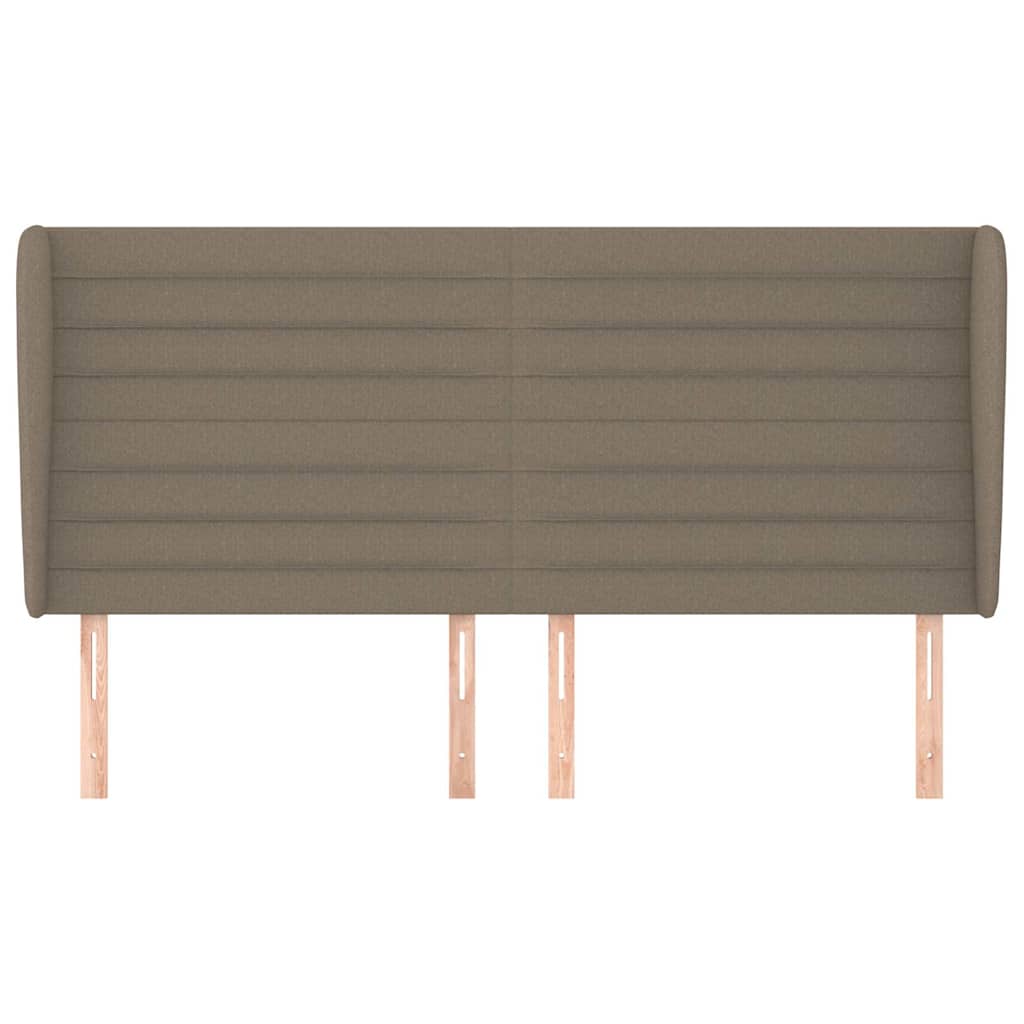 vidaXL Hoofdbord met randen 163x23x118/128 cm stof taupe, foto 2