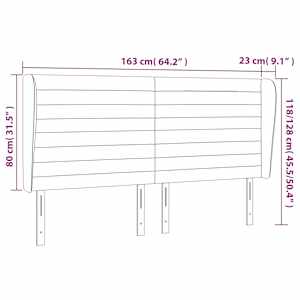 Čelo postele typu ušák krémové 163x23x118/128 cm textil - obrázek 9