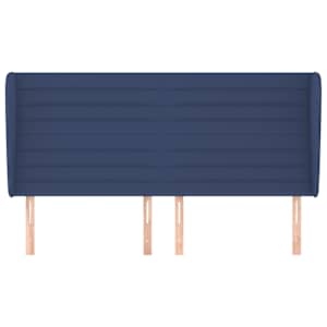 vidaXL T&ecirc;te de lit avec oreilles Bleu 163x23x118/128 cm Tissu